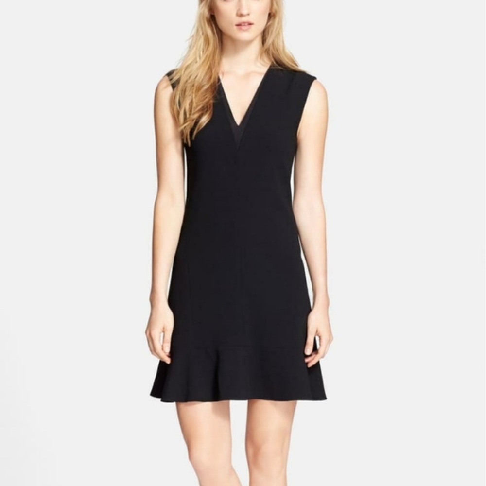 Rebecca Taylor Black Sleeveless V-neck Dress Size 2